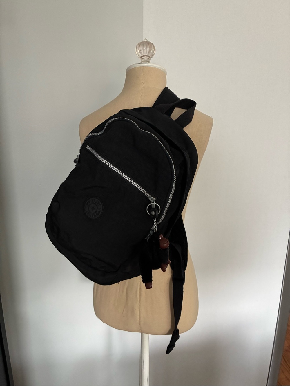 Kipling Black Everyday Nylon Backpack with Monkey Charm